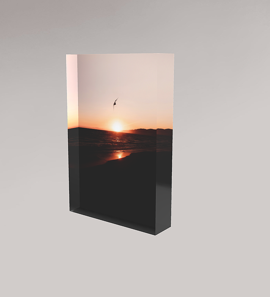 Kite Sunset - Bloc Photo Plexi 3D