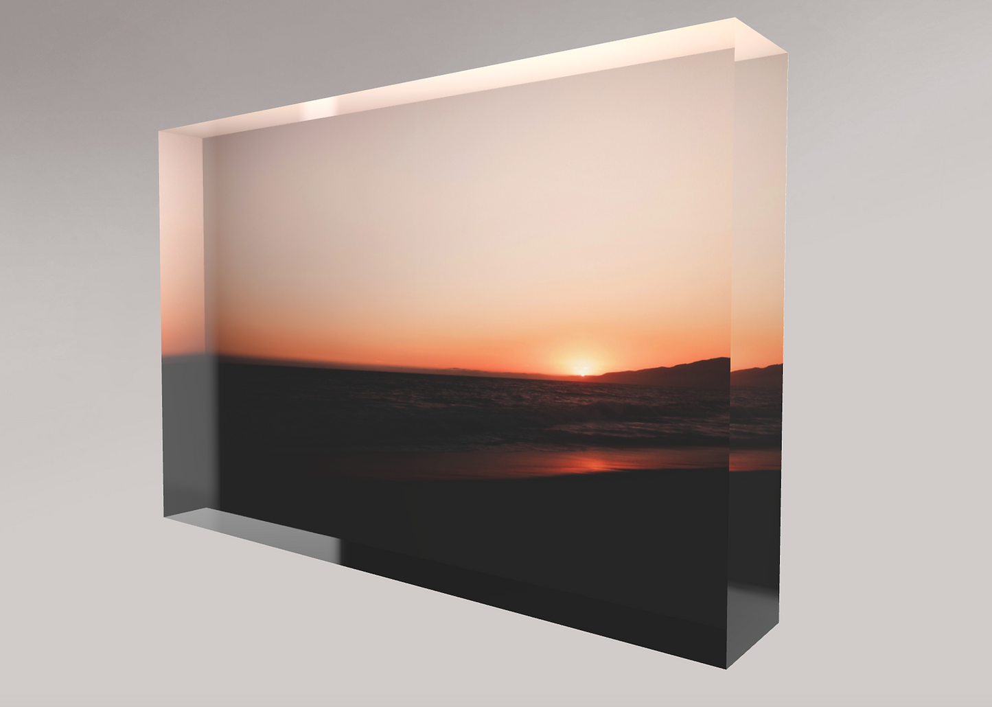 Malibu Beach Sunset - Bloc Photo Plexi 3D