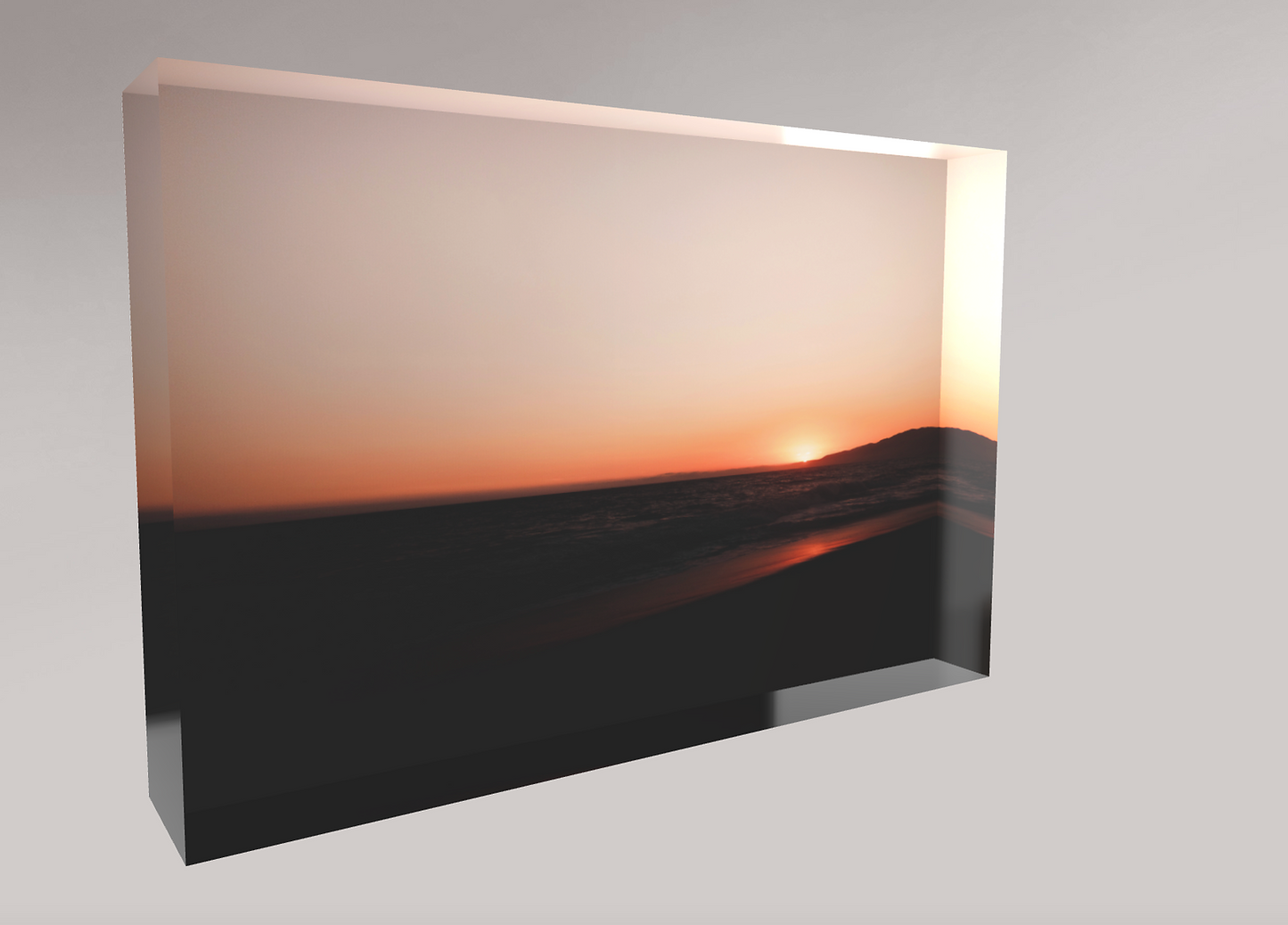 Malibu Beach Sunset - Bloc Photo Plexi 3D